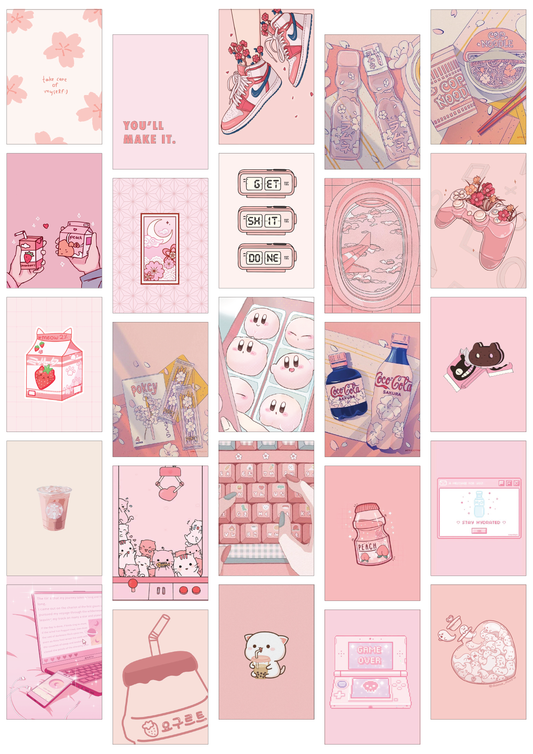 Cupcake Pink Wall Collage