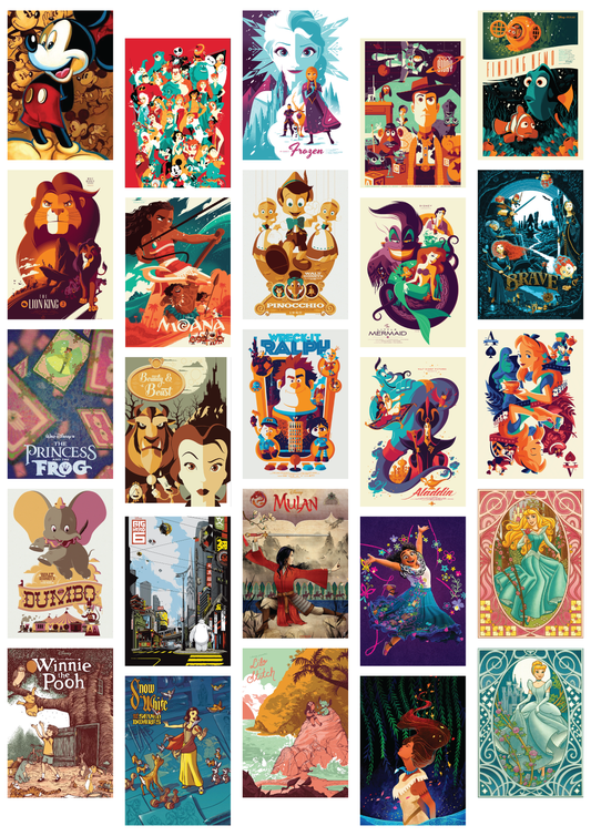 Disney Cartoons Wall Collage