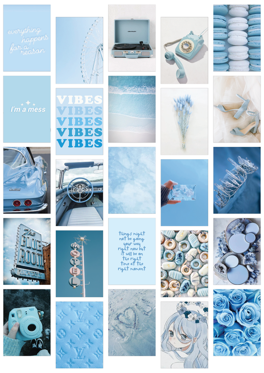 Powder Blue Wall Collage