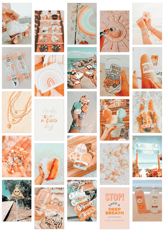 Peachy Beach Vibe Wall Collage