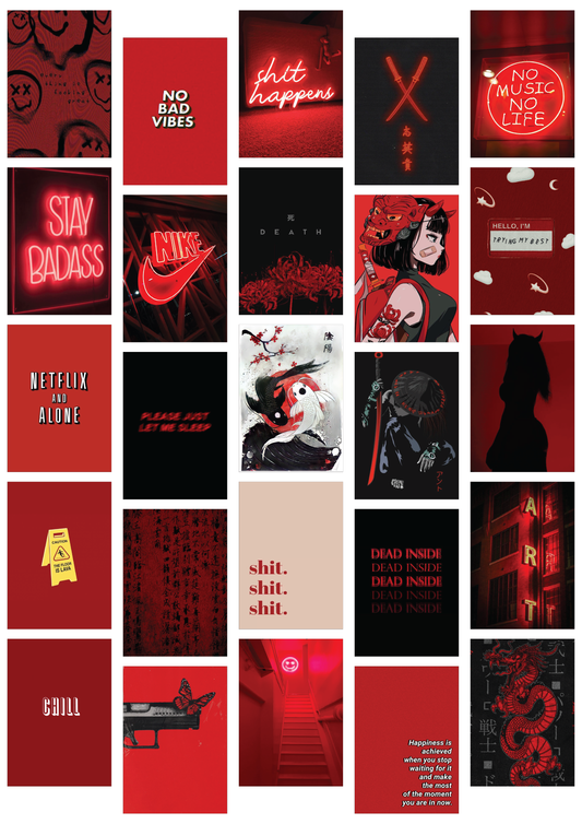 Ruby Red Wall Collage