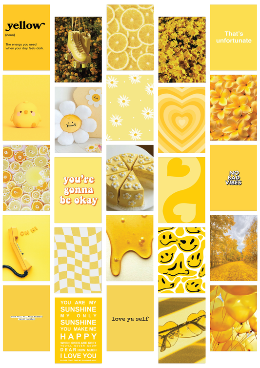 Lemon Yellow Wall Collage